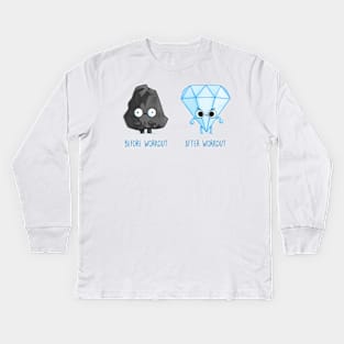 Before and After Workout Kids Long Sleeve T-Shirt